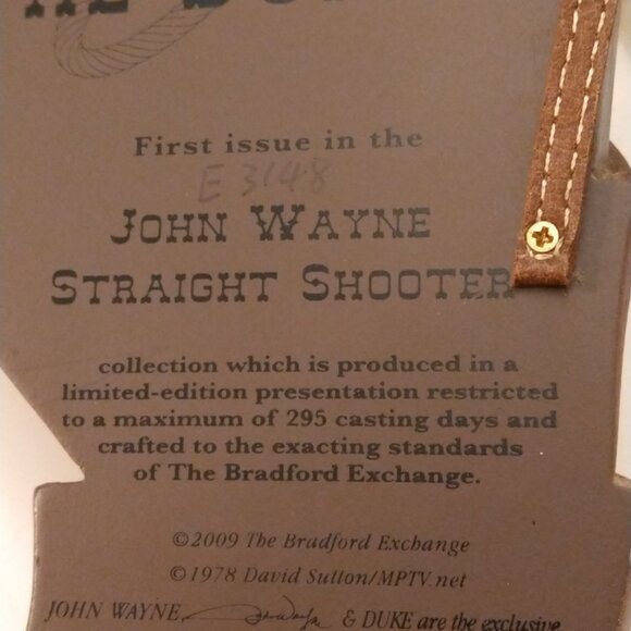 Bradford Exchange - The Duke - John Wayne Straight Shooter Holster Wall Hanging - Picture 10 of 13